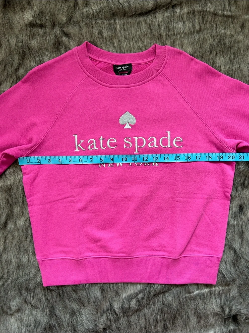 NWT Kate Spade New York Embroidered Logo Sweatshirt Hot Pink Small